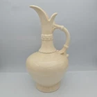 Vintage Sherlock Pottery Cream Colored Bud Vase Pitcher 11" Tall Marked Sherlock