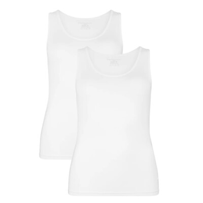 Bamboo Basics Tanktop Anna - White - 2-Pack