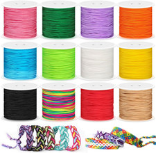 12 Rolls Nylon String for Bracelets, Chinese Knotting Nylon Cord for Jewelry Mak