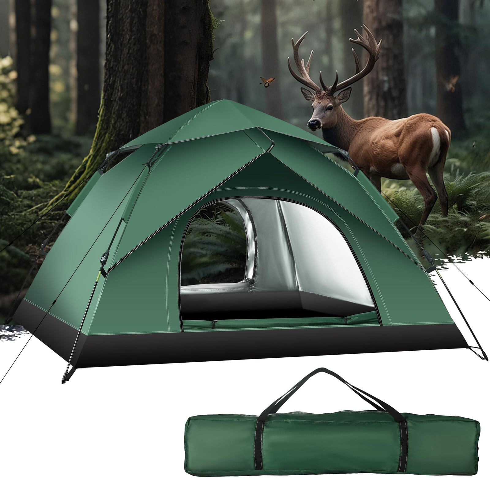 1-2 Person Instant Pop Up Tent, Quick Setup Lightweight Camping Tent for Solo...