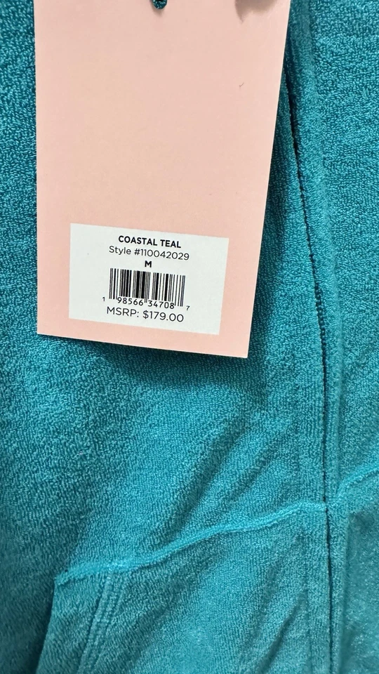 Sudadera con capucha y pantalones cortos Juicy Couture Terrycloth Coastal Teal manga corta, talla M nueva con etiquetas Foto 2 de 4