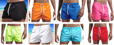 Men Quick Dry Swim Trunks Beach Shorts Drawstring Multiple Colors Swimwear