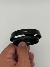 55mm Metal Lens Hood Black Metal Vented Flush Unbranded
