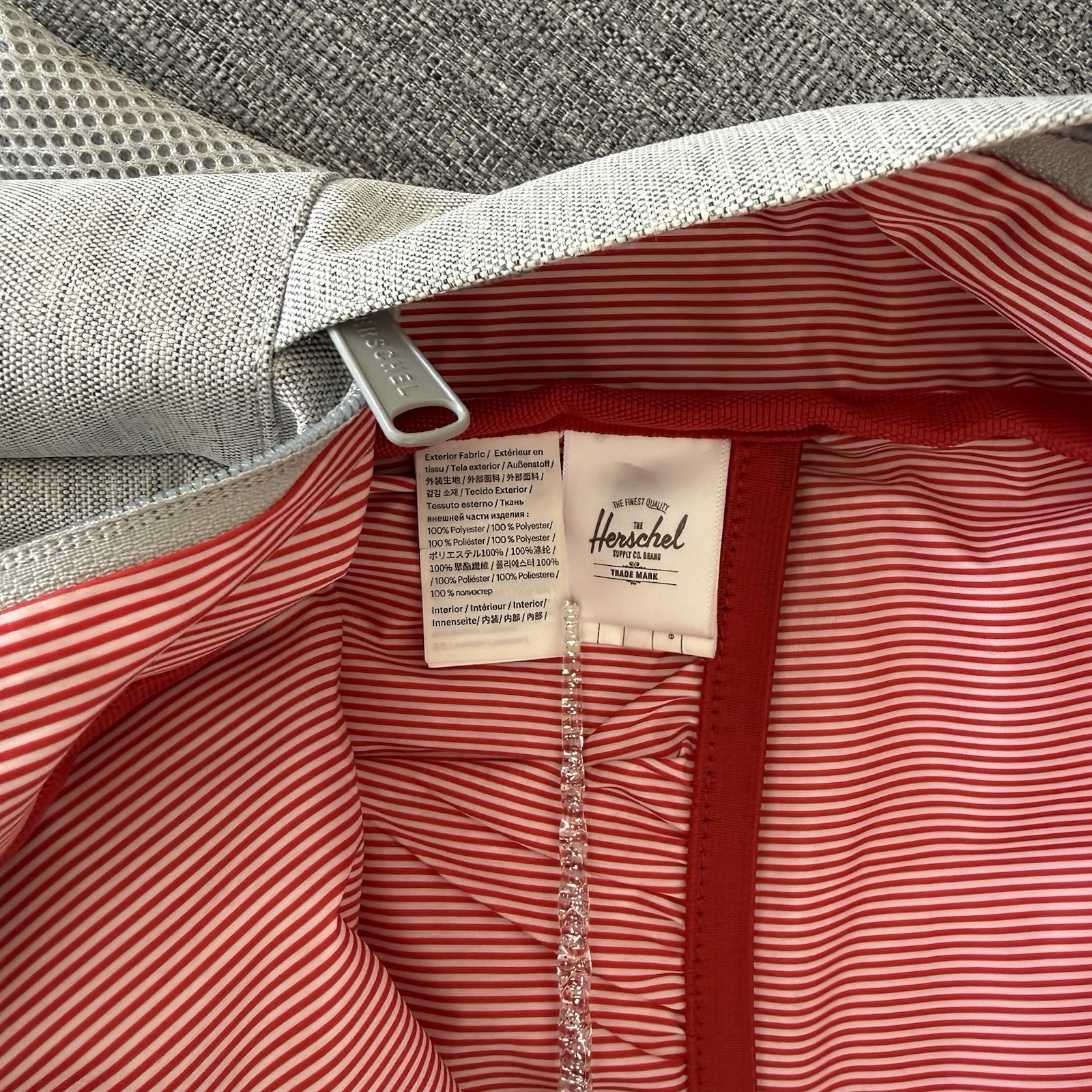 Herschel Gray Backpack Adjustable Strap Inner Poc… - image 5