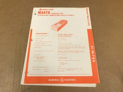Vintage GE MASTR Progress Line 90-Watt Transmitter Maintenance Manual- LBI-4267D