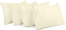 Queen Pillowcases - 4 Pack - Envelope Closure - Soft Brushed Microfiber Fabric -