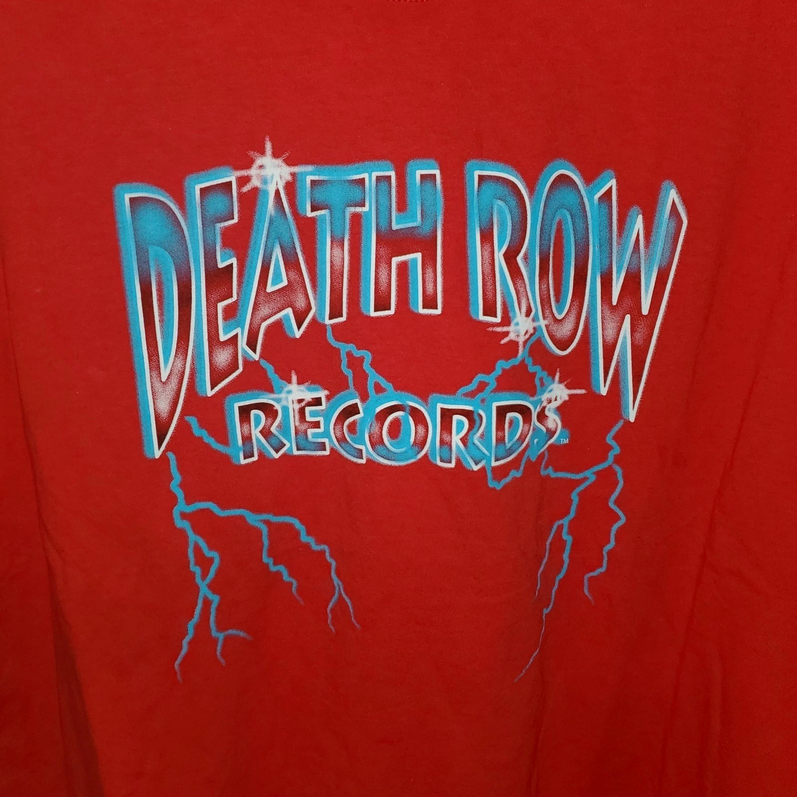 FILA T shirt Death Row Records rossa 3XL logo hip hop maglietta manica corta