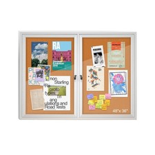 Outdoor Bulletin Board Weatherproof, 48"x36" Enclosed Bulletin Board with Gla...