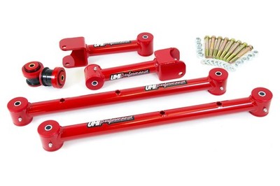 UMI Performance Control Arms Rear Lower/Upper Tubular Red Steel Kit ABR801R
