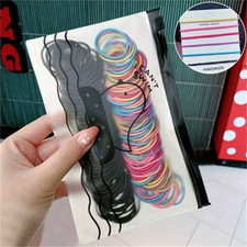 100/300/400PCS Elastic Hair Ties Colorful Ponytail Holders Hair Accessories