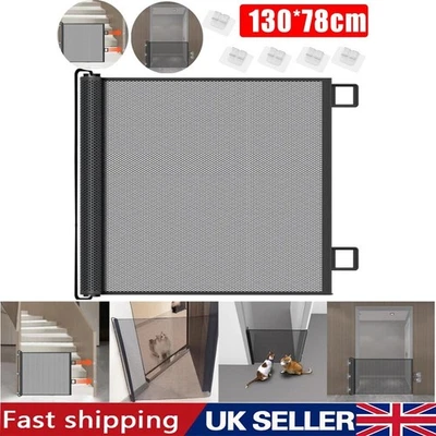 Retractable Pet Dog Gate Safety Guard Folding Baby Toddler Stair Gates Isolation