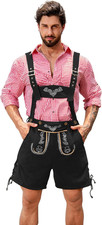 NANAMEEI Bayerische Herren Trachten Lederhose Herren Kurz, Elegante Trachtenlede