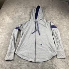 Under Armour loose Hooded Womens Small Gray Blue Loose Full Zip
