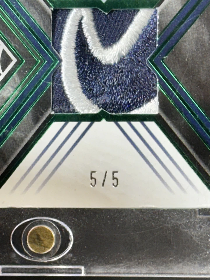 5/5 Brandon Cooks Limitless Nike Swoosh Patch - Green Foil - 2022 Panini Limited - Image 2 of 3