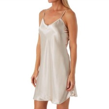 Shadowline Lingerie Satin Essentials Adjustable Strap Chemise Taupe