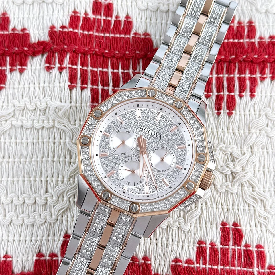 Bulova 98C133 Octava Men's Rose Gold Crystal Stainless Quartz Watch 41.5mm - Image 3 of 4