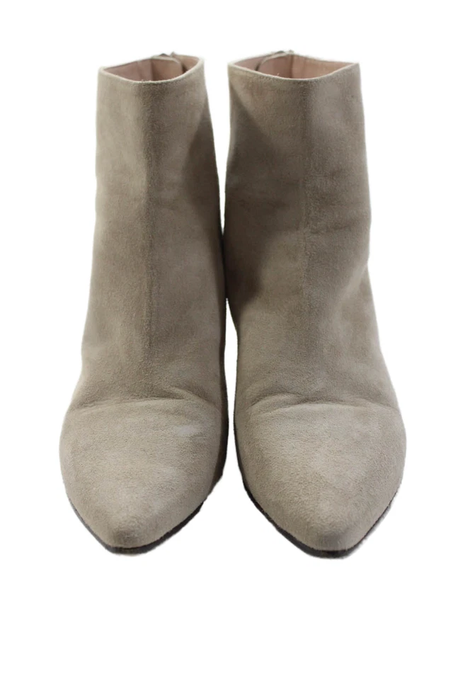 Stuart Weitzman Womens Suede Cone Heels Side Zipped Ankle Booties Size 9 - Image 2 of 4