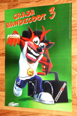 1998 Crash Bandicoot Warped 3 / Small Soldiers Rare Vintage Poster