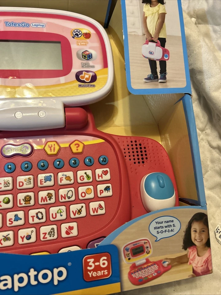RARE VTECH PINK TOTE &GO LAPTOP EDUCATIONAL COMPUTER TOY - Image 3 of 4