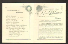 PARIS (II°) STEM NOTEBOOKS for BANK "Maison LAURENT ROUX / G. LEBLANC" 1918