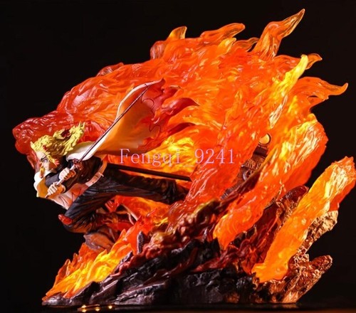 Demon Slayer Figure Statue Kimetsu No Yaiba Rengoku Kyoujurou w/LED Base Model - Picture 8 of 13