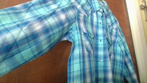 Ariat BLING Snap Western Shirt Sz M/10 Youth Blue Plaid Cotton Cowgirl Rodeo Rid - Picture 15 of 21