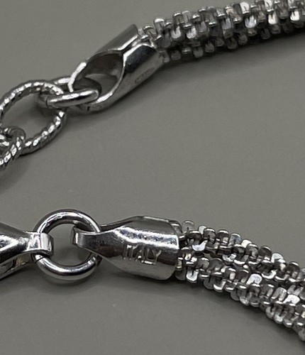 Women’s Sterling Silver 925 Italy Necklace Earrings Set Faceted Crystals Pearls - Picture 12 of 20