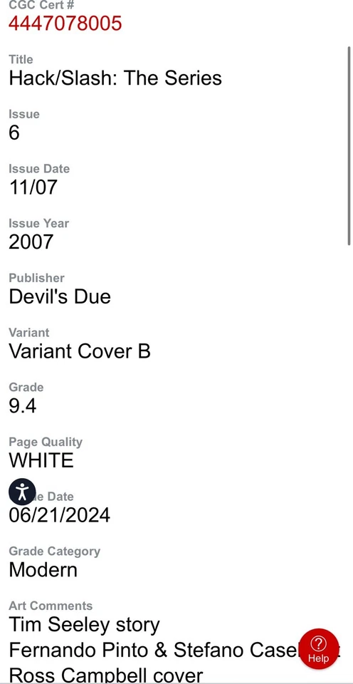 Hack/Slash: The Series #6 CGC 9.4 Variant B *Only 1 Graded Higher on Census!* - Image 4 of 4