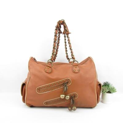 Rare Betsey Johnson Brown Leather Rocking Cherry Bag