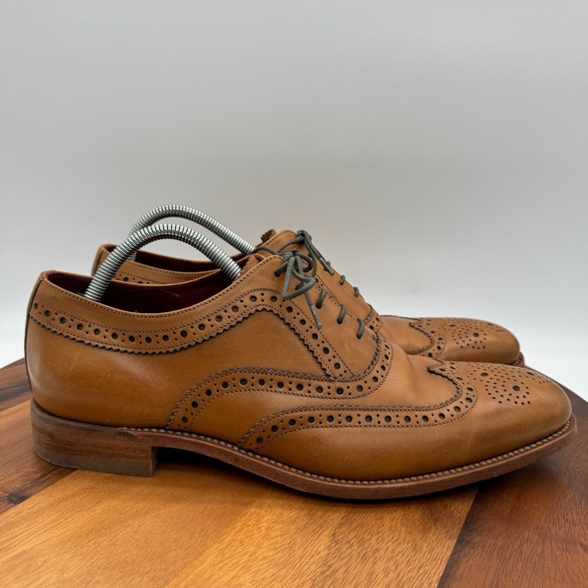 Design Loake Fearnley Shoes UK 10F Tan Brown Leather Oxford Wing