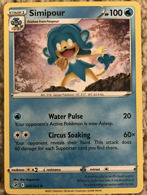 simipour pokemon card value Simipour 069/264 Uncommon - SWSH Fusion Strike Pokemon Card NM Near Mint
