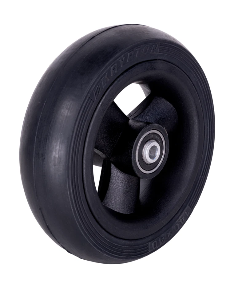 MPB PIEPER Rollstuhl Vorderrad 140x40 Schwarz Reifen pannensicher Vollgummi Lenkräder MPB