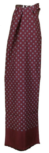 Mazeys Classic Retro Mod Mod Tassled Burgundy Target Scarf - Picture 2 of 3