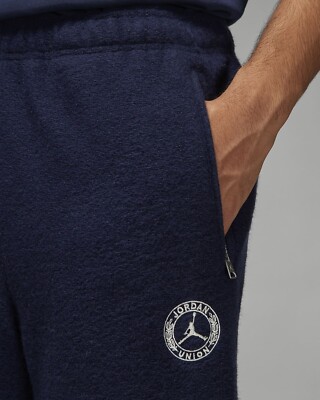 Nike Air Jordan x Union Fleece Pants Navy Blue Mens Multi Sizes