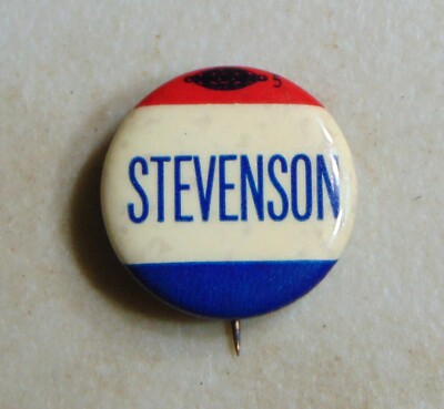 Adlai Stevenson 1952 campaign pin button political | eBay
