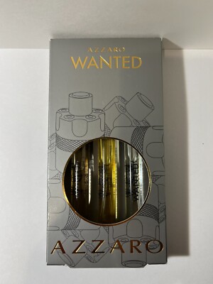 Azzaro Wanted 3 Pcs Mini Collection For Men 0.33oz/10ml Each NIB