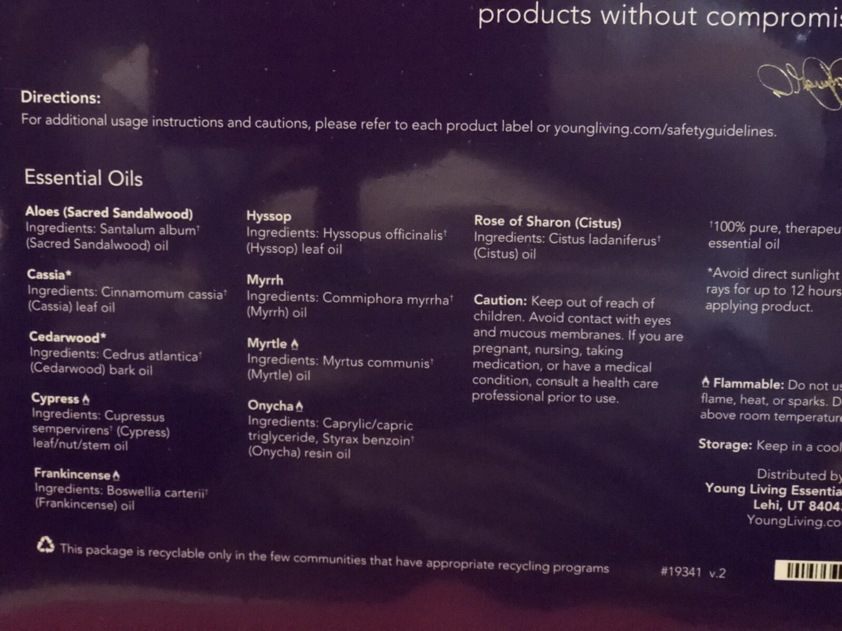 ヤングリビングOILS OF ANCIEANT SCRIPTURE　アロマセット Book Young Living EO Oils of Ancient scripture kit NIB