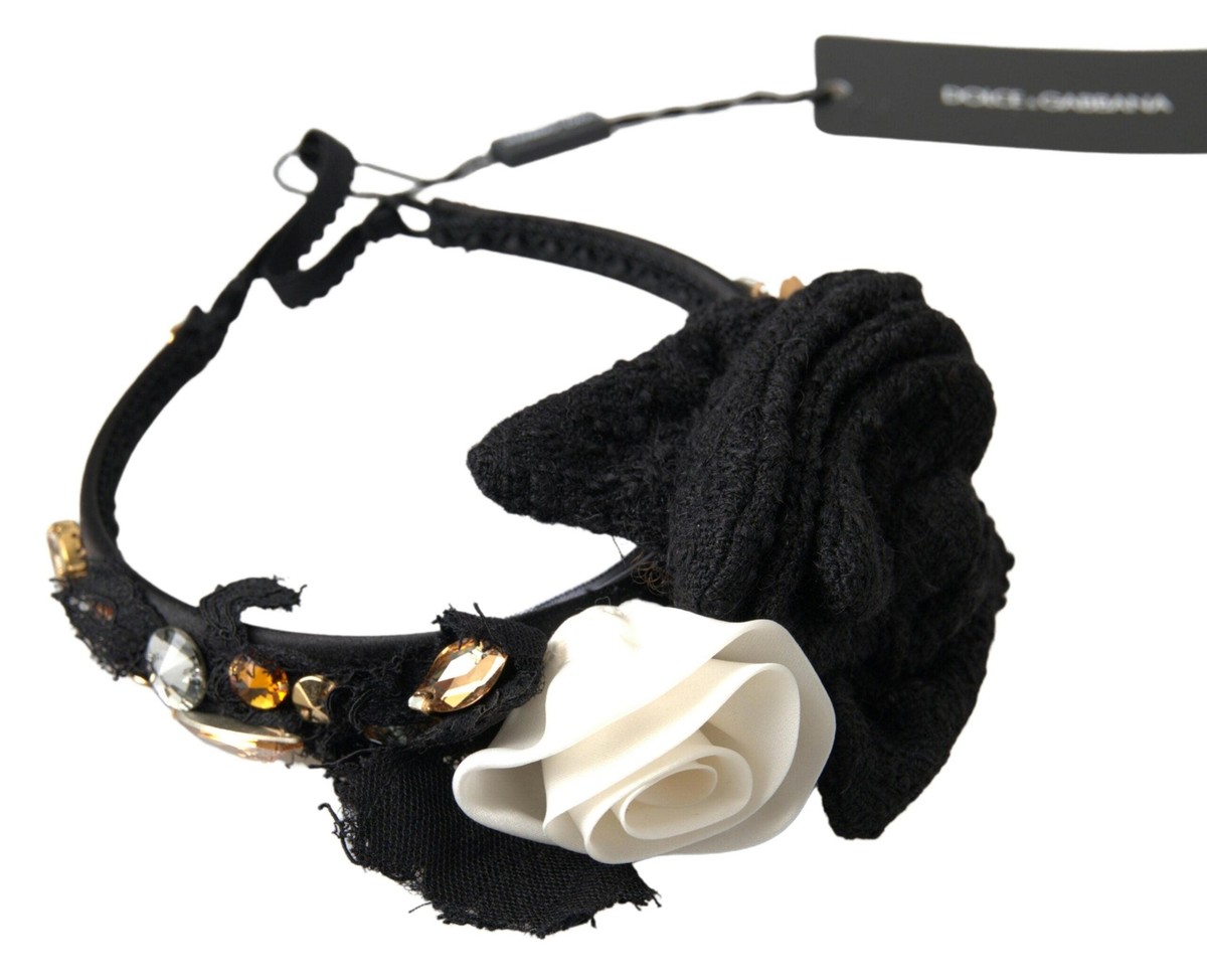 Dolce & Gabbana Black Flower And Bow Headband Dolce & Gabbana Diadem Headband Tiara Berry Fruit Crystal  main image 3