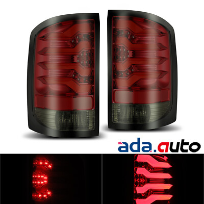 Fits 2014-2017 GMC Sierra 1500/2500/3500 3D LED Pro Series Red Tail Lights Pair