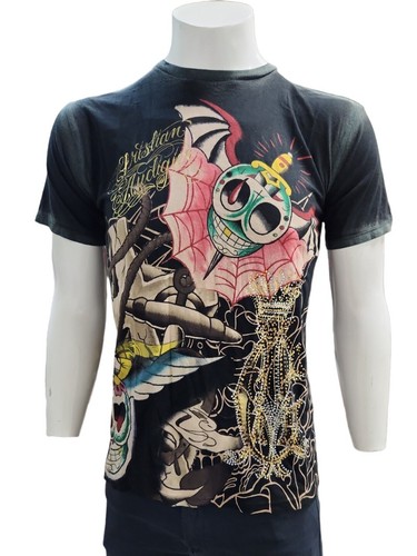 Christian Audigier Los Angeles Herren T-Shirt kurzärmelig Strass S-M-L-XL - Bild 2 von 17