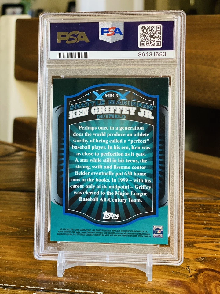 2012 Ken Griffey Jr. Topps Chrome Refractor PSA 8.5 Low POP New Slab Retail Only - Image 2 of 2