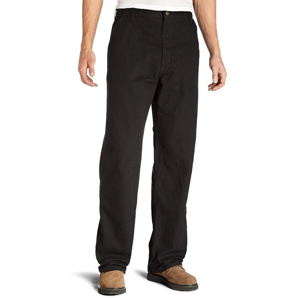Calça de trabalho Carhartt masculina caimento solto pato lavado confortável utilitário perna reta