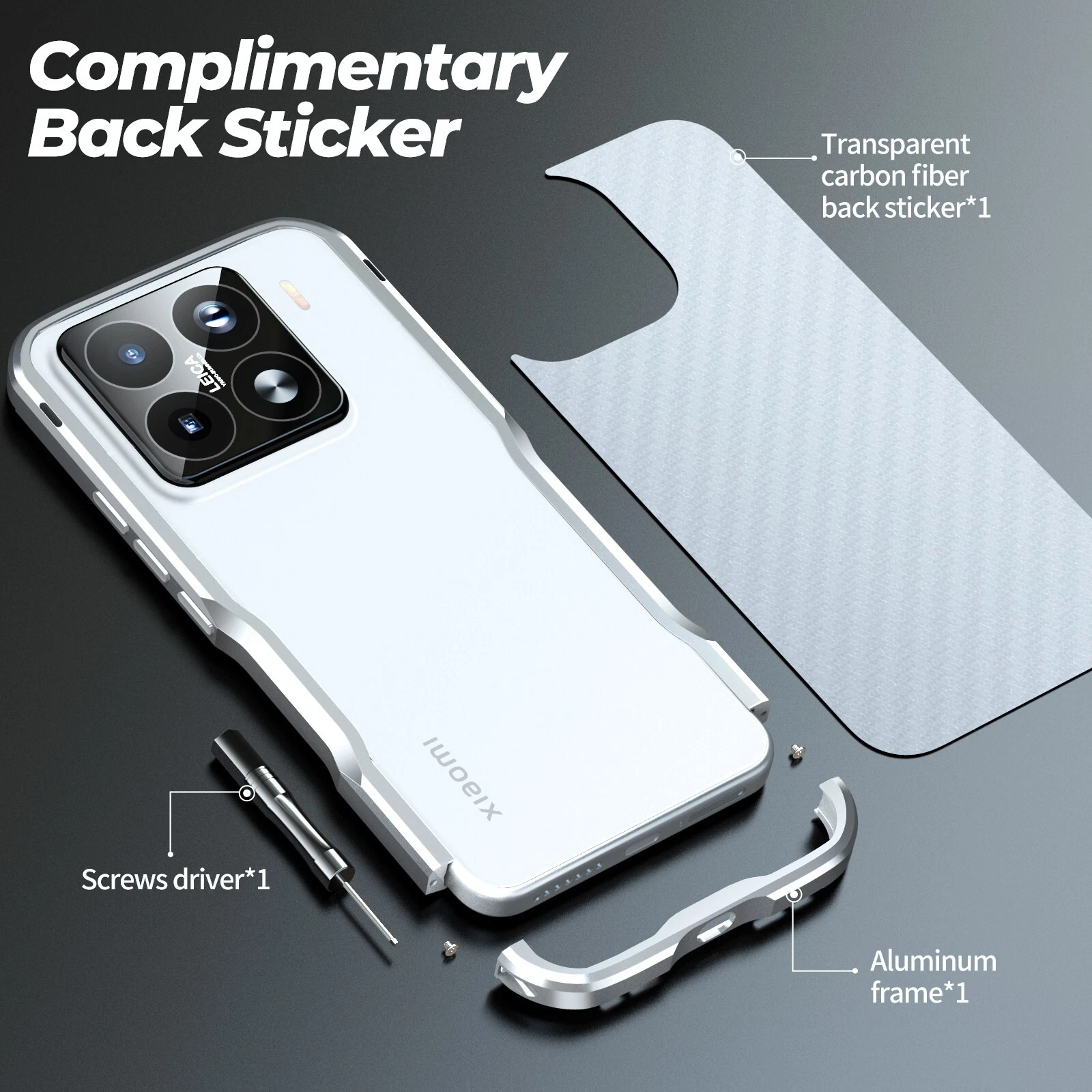 LUPHIE Armor Aluminum Metal Frame Bumper Shockproof Case For Xiaomi 15 Pro , 15 - 第 5 张/共 9 张
