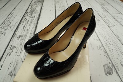HÖGL Stiletto Heel Pumps Croco Glattleder leather black UK 3 EUR 35 US 5,5