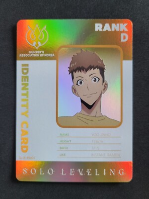 Mapniverse Solo Leveling, Yoo Jinho, Identity Card, Rank D, SL1E-PM07