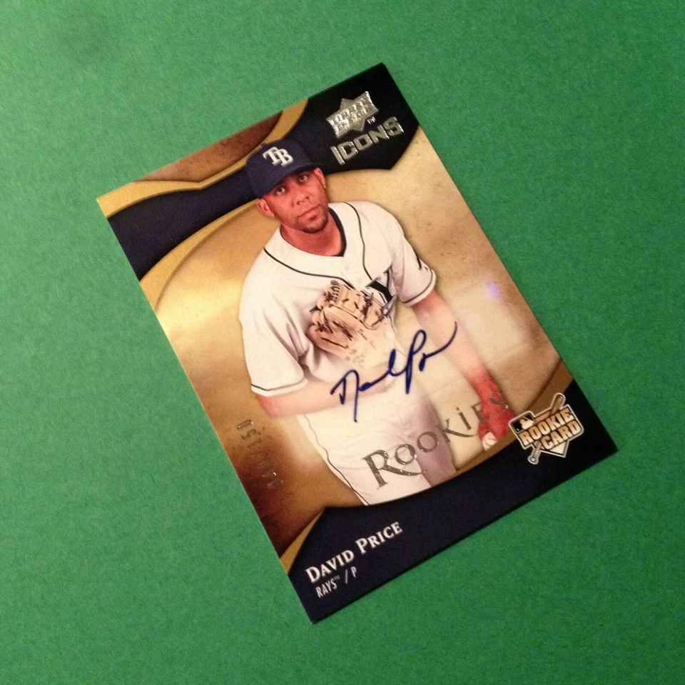 David Price 2009 Upper Deck Icons дебютант с автографом 040/150! Почти как новый!!! БЕСПЛАТНАЯ ДОСТАВКА!! - Изображение 3 из 3