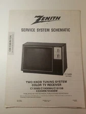Zenith Service System Schematic 2 Knob Tuning System Color TV Receiver. F9