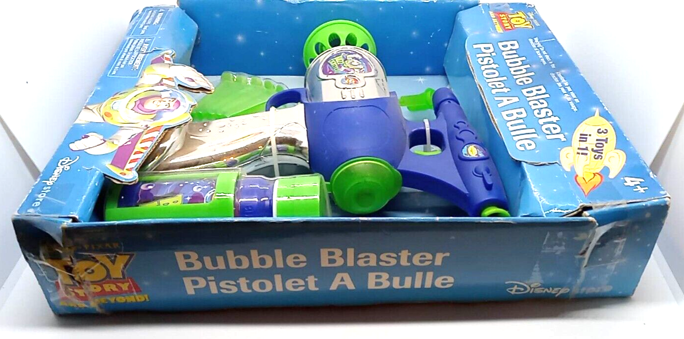 Disney Toy Story Buzz Lightyear Bubble Blower Light Up Blaster Disneyland -  NEW