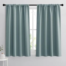 RYB HOME Blue Bedroom Curtains Room Darkening, Thermal Insulated Privacy