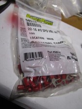 22-16 AWG 8 Stud Vinyl Insulated Butted Seam Fork Terminal QTY 100